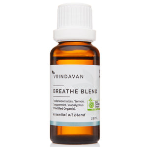 Vrindavan Breathe Blend - Certified Organic Essential Oil Mix 10ml & 25mL