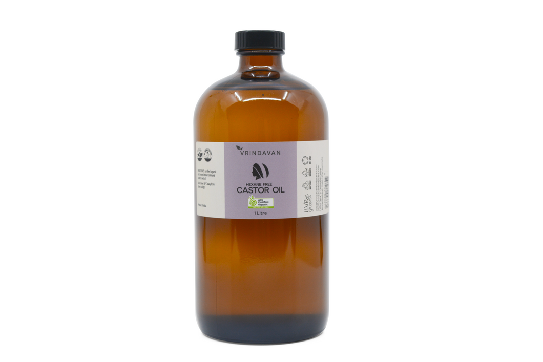 Castor Oil - Certified Organic - 1L - Glass Bottle