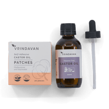 Load image into Gallery viewer, Castor Oil Patch Combo | 100mL Castor Oil + 20 Self-Adhesive Patches