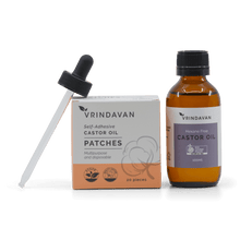 Load image into Gallery viewer, Castor Oil Patch Combo | 100mL Castor Oil + 20 Self-Adhesive Patches