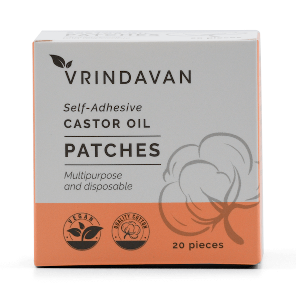 Vrindavan Self-Adhesive Castor Oil Patches – 20 pieces vegan cotton disposable patch for castor oil application Australia