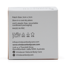 Load image into Gallery viewer, Back of a product box with text and icons, including contact information and sustainability details.