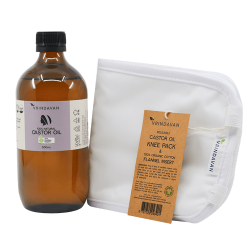 Organic Castor Oil 500mL & Knee Pack Combo