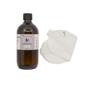 Organic Castor Oil 500mL & Sleep Mask Combo