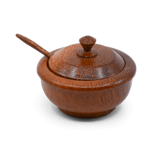 Load image into Gallery viewer, Vrindavan Coconut Wood Salt Box with Spoon – Small &amp; Large 🥥