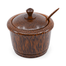 Load image into Gallery viewer, Vrindavan Coconut Wood Salt Box with Spoon – Small &amp; Large 🥥