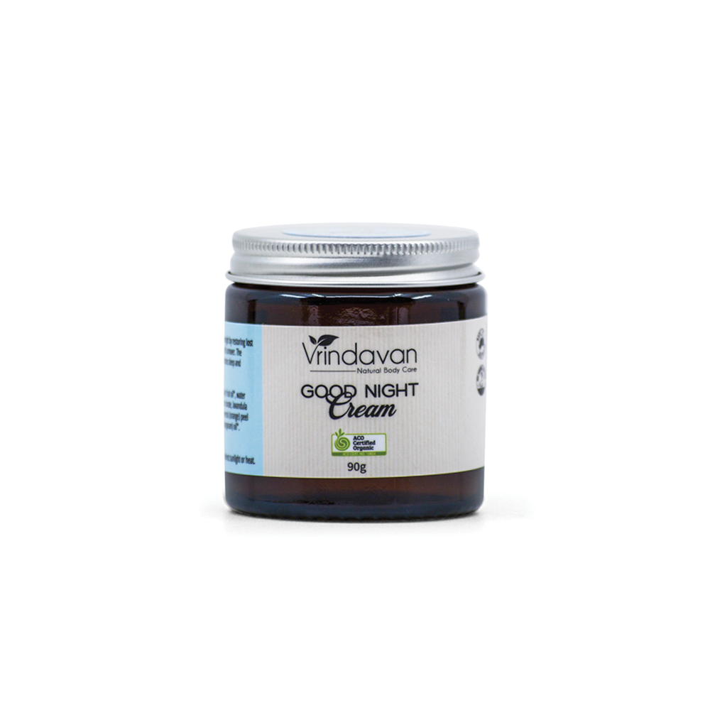Vrindavan Certified Organic Goodnight Cream – Rich Moisturizer for Restful Sleep, 80g
