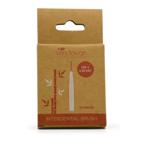 Vrindavan Bamboo Interdental Brushes - Size 5 (0.80mm) for Effective Plaque Removal